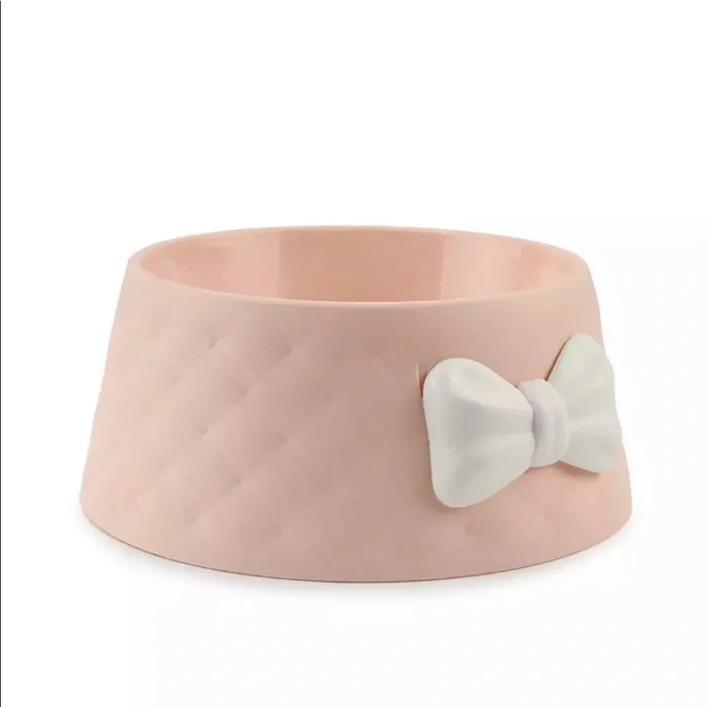 🌸HP🌹 Dog bowl water food pink bow cute pet dish